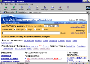 AltaVista Search Engine ca. 1999